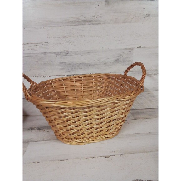 Farmhouse Small Decorative Medium Size Basket With Handles - Picture 3 of 13